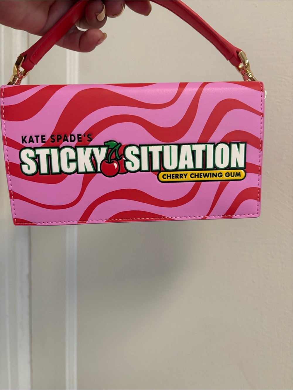 Kate Spade Pink "Sticky Situation" Cherry Print Top Handle Bag only - Picture 12 of 16